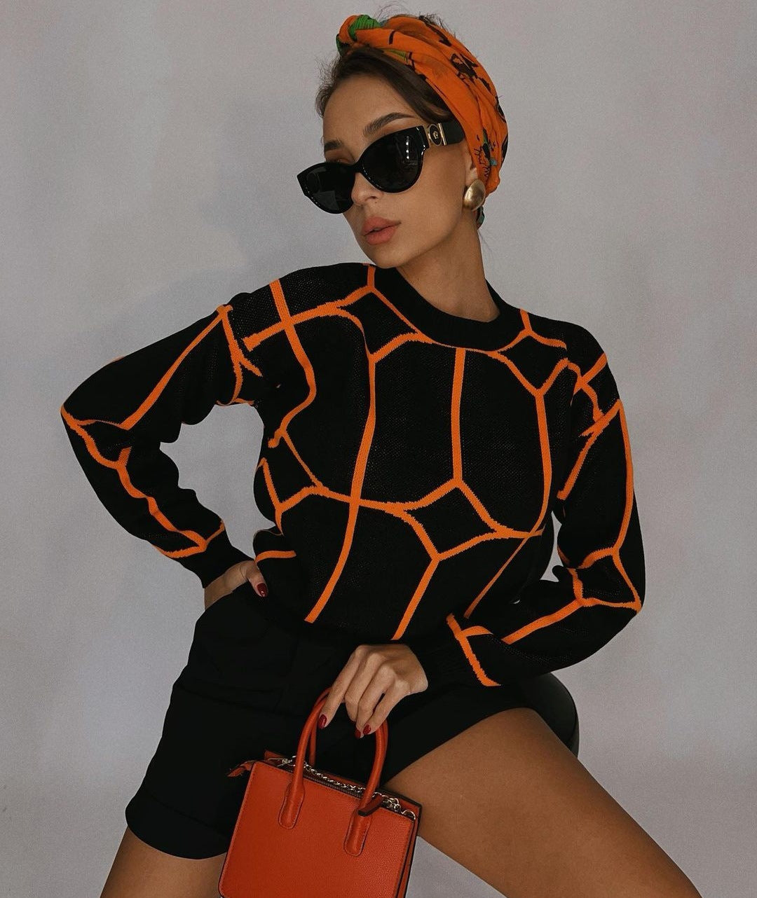 2021 Russia hot selling round neck line pattern woollen knitted top 20210027