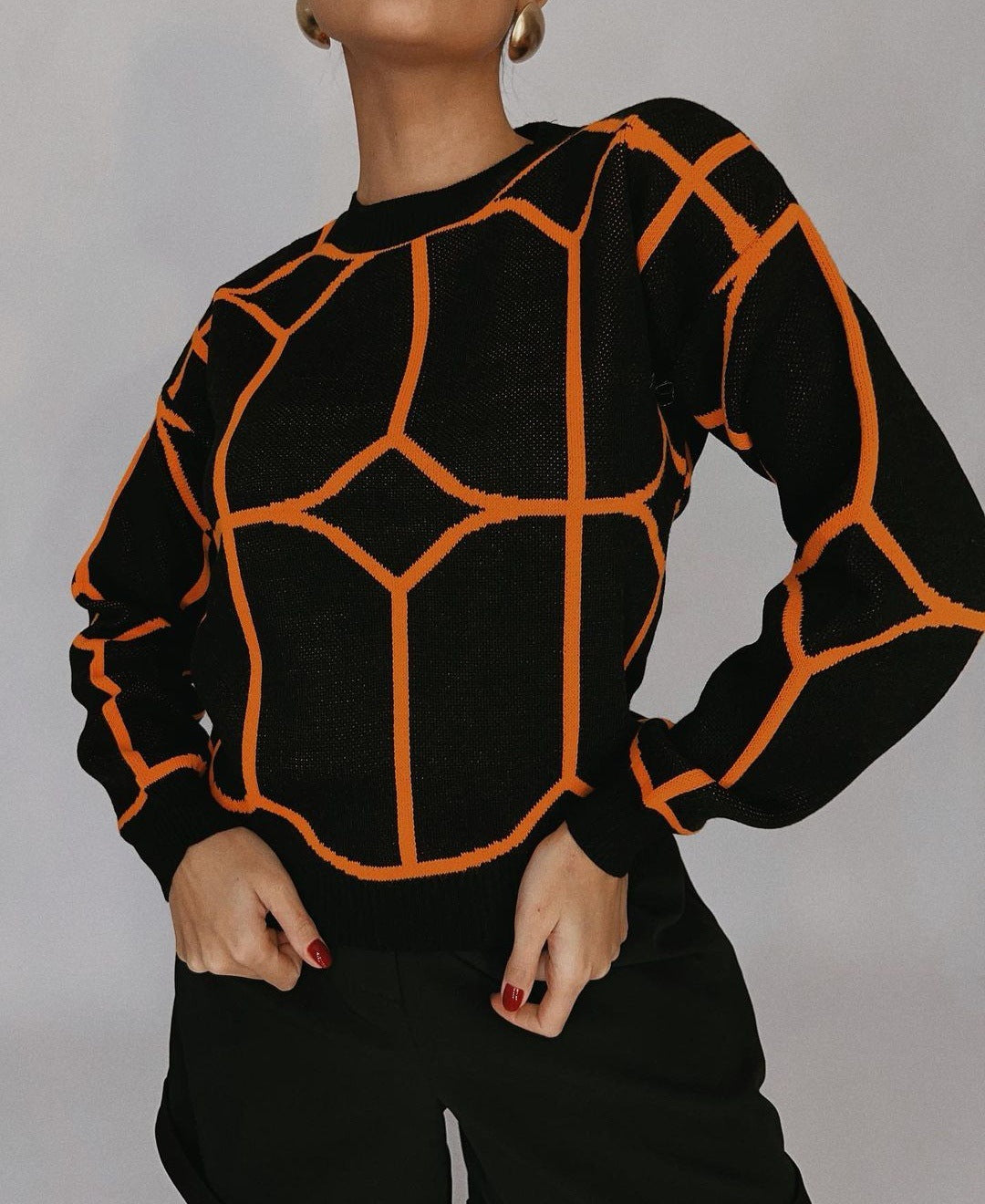2021 Russia hot selling round neck line pattern woollen knitted top 20210027